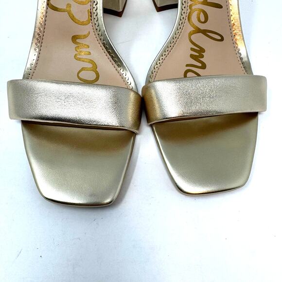 NEW Sam Edelman Daniella Gold Metallic Sandals 9.5 Leather Glam Coquette Party - Picture 5 of 11